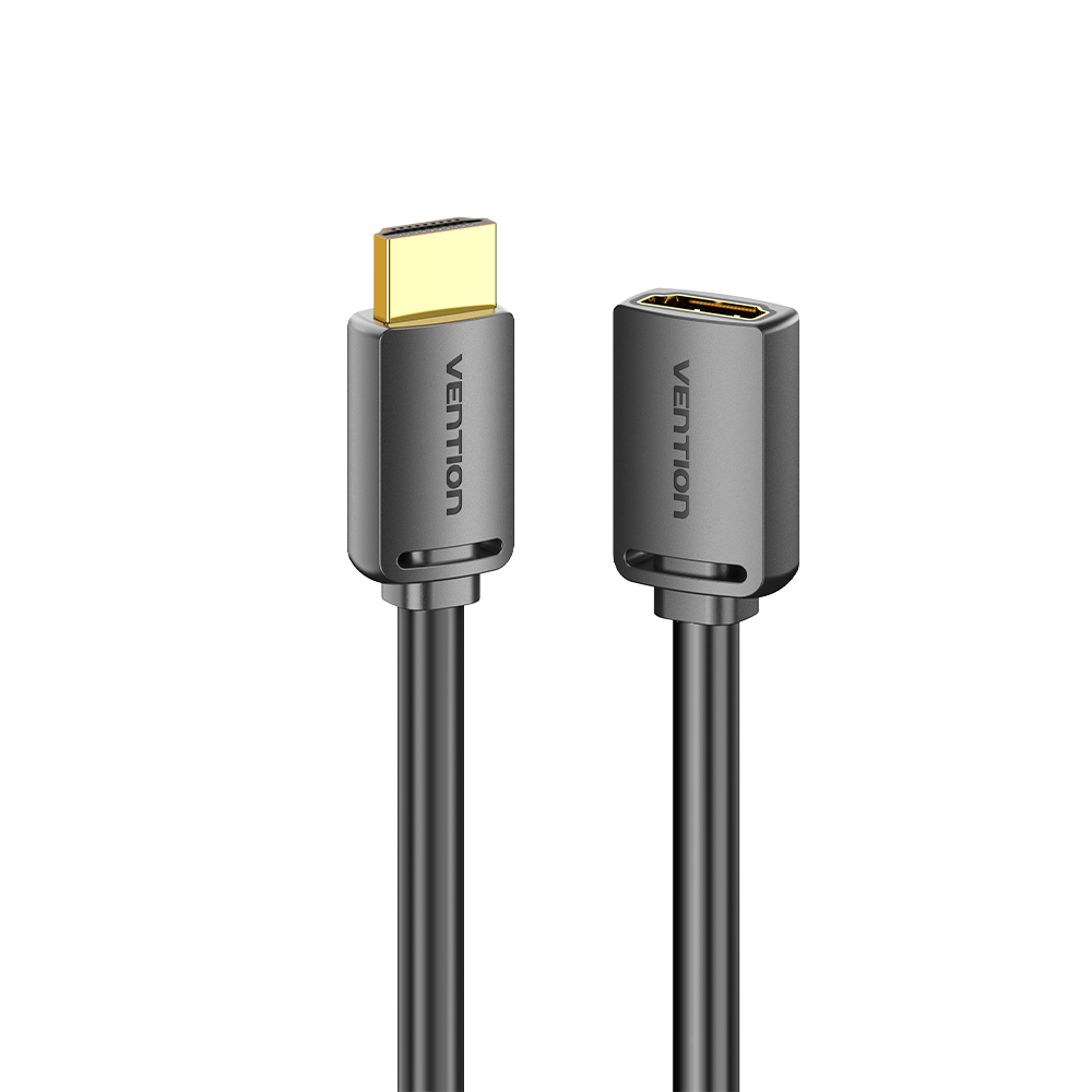 HDMI 2.0/apa -> HDMI 2.0/anya, fekete, PVC, 4K@60Hz, 0,5m, HDMI hosszabbító kábel