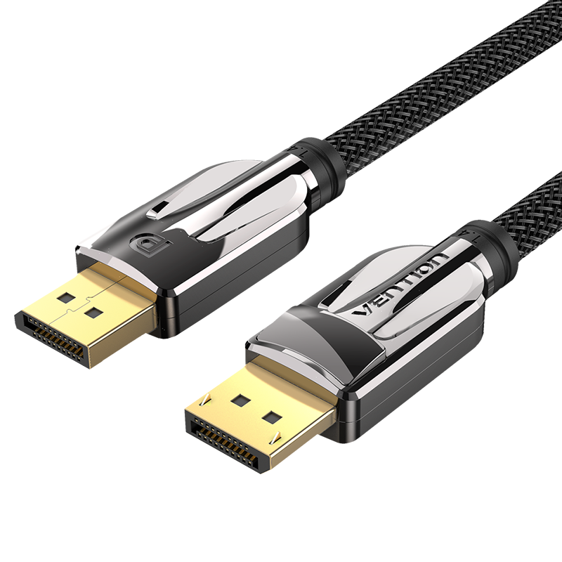 DisplayPort 1.4/apa -> DisplayPort 1.4/apa, fekete, fonott, 8K@60Hz, 1m, 8K DisplayPort kábel